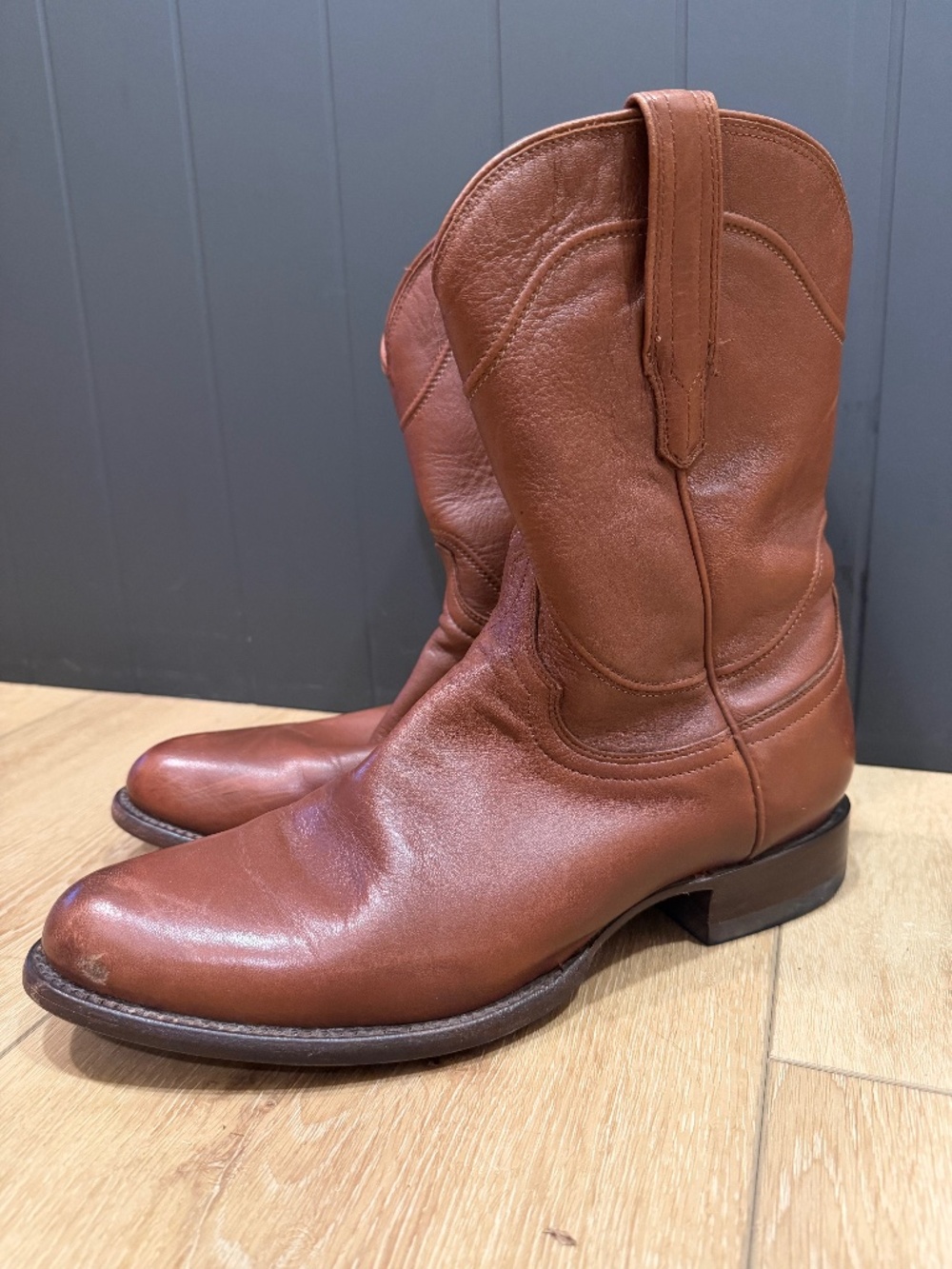 TECOVAS Men's Cowboy Boots, 10 D, The Earl style in Bourbon Calf color
